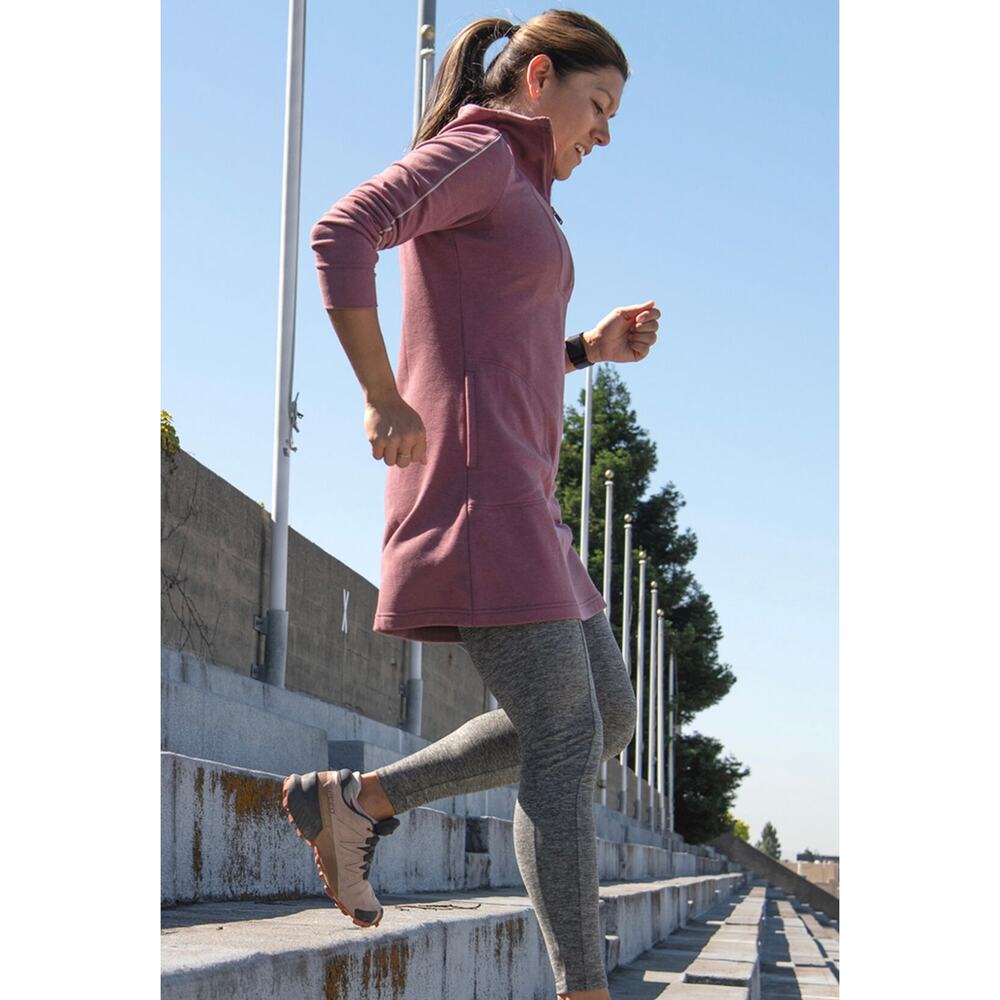 Women's Long Sleeve Tunic Dress in Dusty Rose
